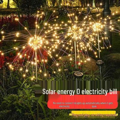 Cross-Border Solar Dandelion Firework String Lights for Outdoor Garden Decoration