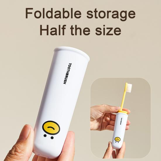 Student Toothbrush with Dust-Proof Storage Bristle Sensitive Gums Tube Soft Compact Portable Travel Toothbrush