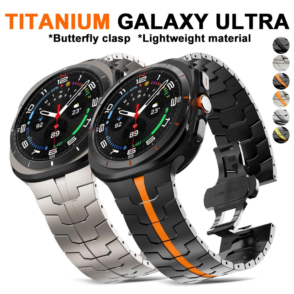 Correa de Reloj de Lujo para Hombre para Samsung Galaxy Ultra Watch 47mm Correa de Metal de Titanio para Accesorios de Smartwatch Galaxy Ultra 47