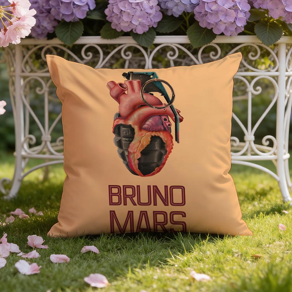 B-Bruno M-mars Singer Cushion Cover Home & Car Dual-Scene Pillow Cover: Reversible for Premium Comfort