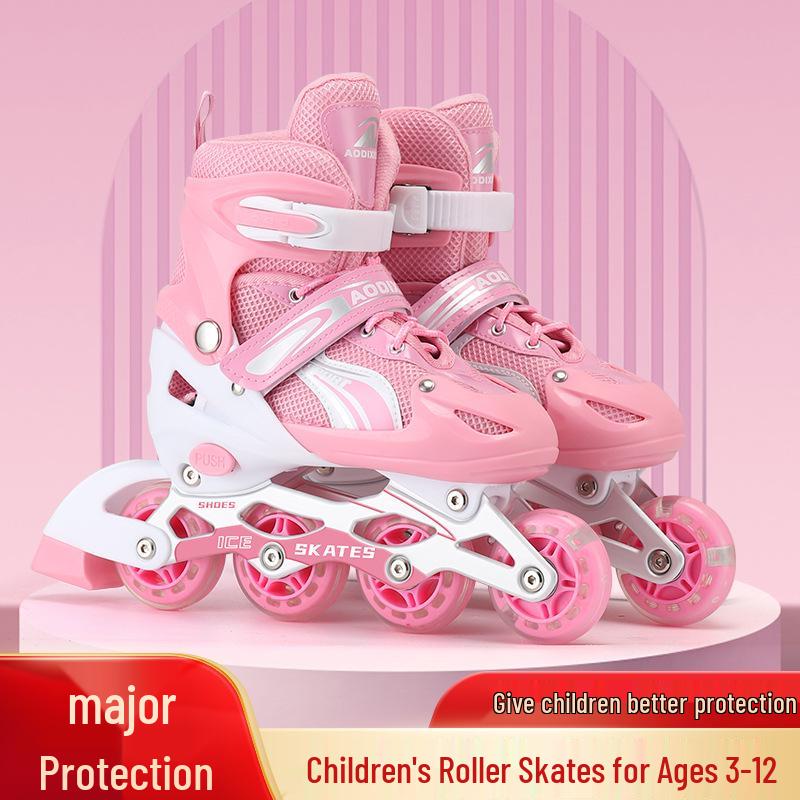 Nastavitelná sada kolečkových bruslí s blesky pro začínající děti