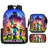 Minecraft Printed Cartoon Backpack Student Schoolbag Shoulder Bag Bag Pencil