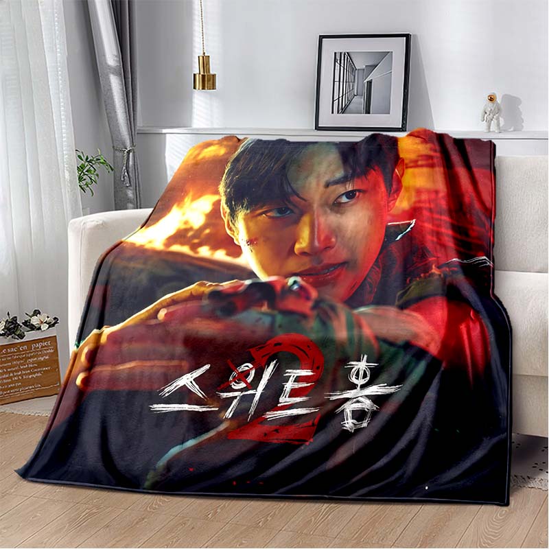 Sweet Home Kdrama Character Print Soft Flannel Throw Blanket Warm Cozy Sofa Bed Decorative Blanket For Home Use