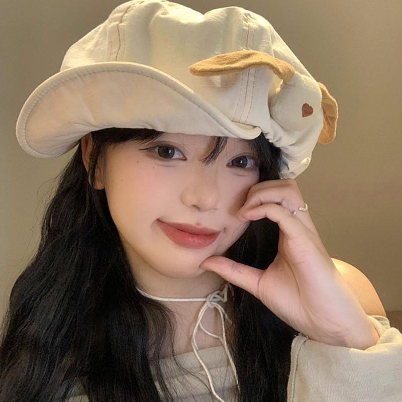 Chic Cloud Dog Beret Hat Unisex Design For Cute Spring  Outdoors Wear Leisure