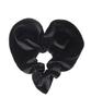 VINGTAINE Black Velvet Hair Adds Hair Heart-Shaped Scrunchie, Medium, Elegant, Shiny, Scrunchie, Volume, Simple, Casual, Accessory, HS-163-BK