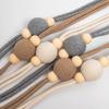 2PCS Magnetic Curtain Ties,with Strong Suction, Woven Rope And Wooden Beads Tiebacks, for Nordic Japanese Style Home Decor