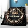 1PC Custom Name Royal Name Frame outdooor Flannel blankets Throw Blanket All-Season Throw Gift Bedspread for Couch, Bed, Camping Holiday Birthday gift