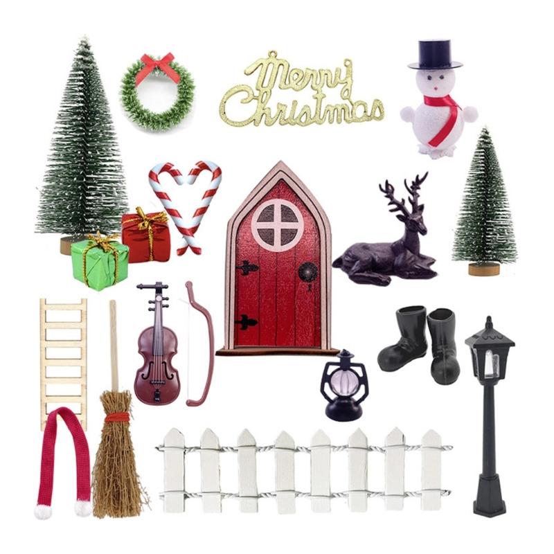 

Christmas Toy Figure Model Realistic Garden Broom Dollhouse Pretend Girls Gift Vintage Broom Mini Lamp Model Toy
