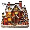 Forniture per Feste Stagionali Ornamento Casa Luminosa di Natale, Decorazione da Tavolo in Legno a LED per Ornamenti Artigianali Fai-da-te, Esposizione Villaggio Festivo, Illumina Festivo