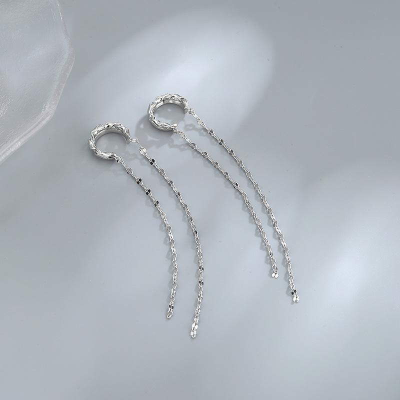 Gu Maoning, Gedrehte Kettchen-Ohrclips Für Frauen Ohne Ohrlöcher, Retro Doppellagig Individuell Kalt Wind Ohrknochen-Clips, Ohrringe.