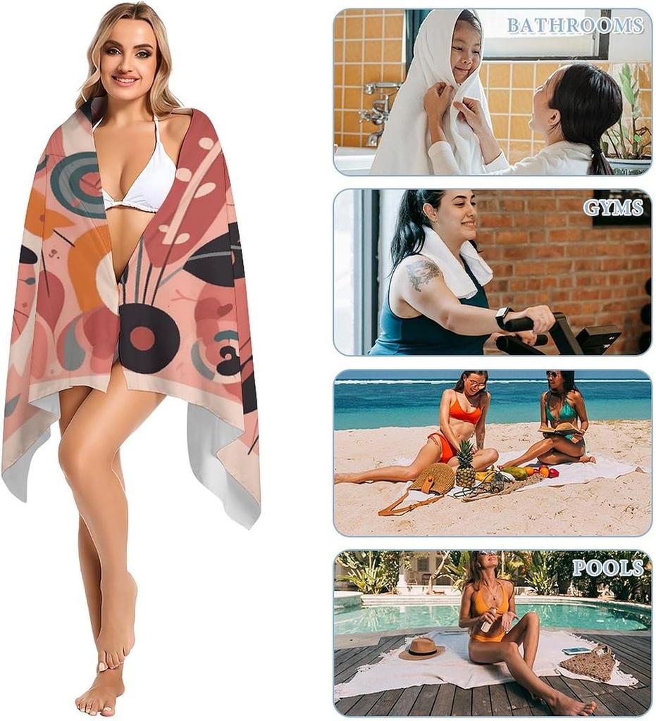 Geometry Pattern Beach Towel for Family Stuffs Friend Gifts Quick-Dry Sand Free For Bath Yoga Tourism Beach Camping Swimming GYM