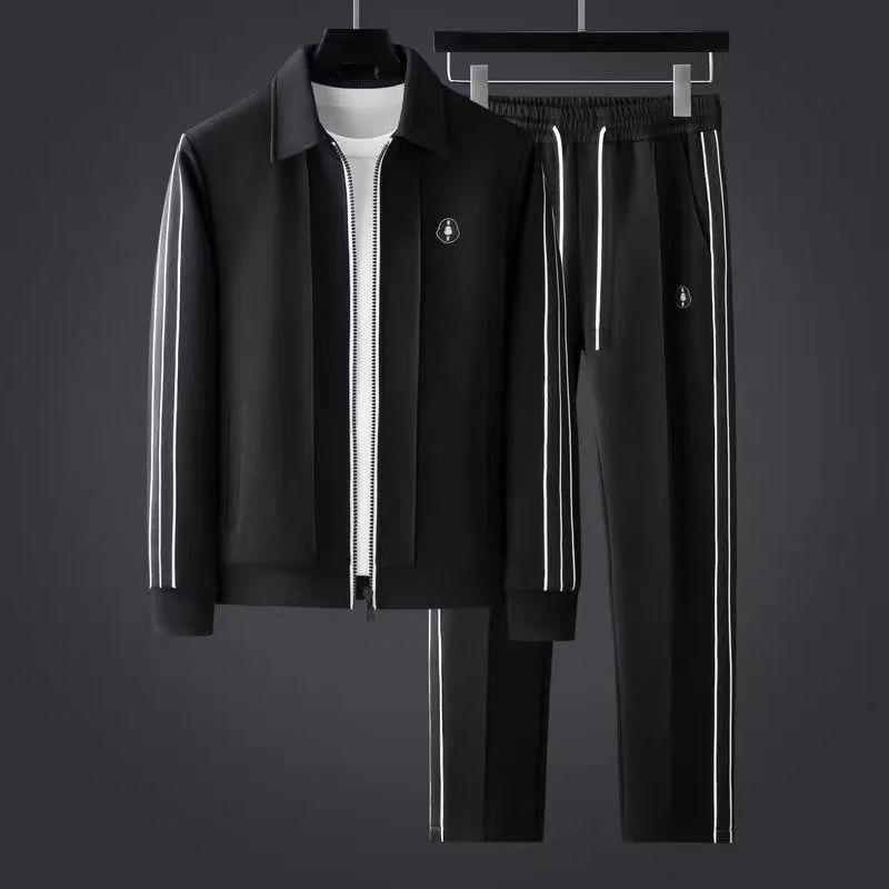 Autumn/Winter 2025 Men's Trendy Striped Tracksuit: Long Sleeve Cardigan & Pants Set