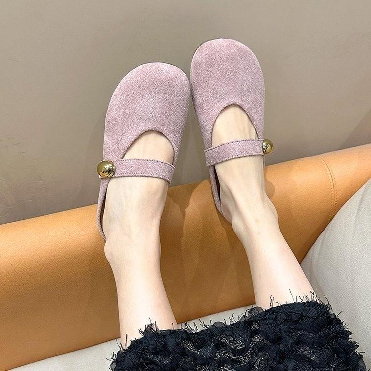 Sapato Único Francês Retrô de Boca Baixa para Mulheres na Primavera de 2025, Solado Suave e Macio, Sapato Único Amarelo de Sola Reta