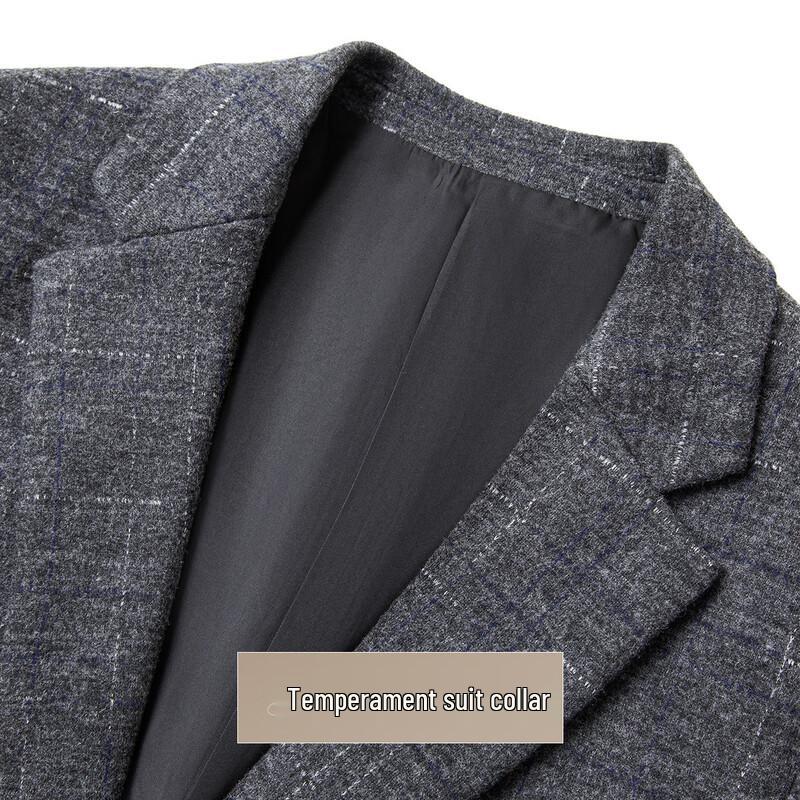 Men's Business Casual Mid-Length Wool Blend Overcoat