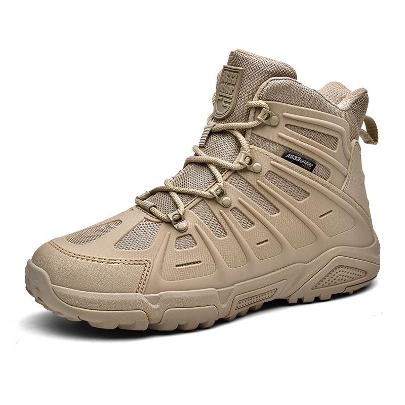 All-Season Tactical Combat Boots: Wear-Resistant, Breathable, Mid-Top Desert Boots for Outdoor Hiking and Training