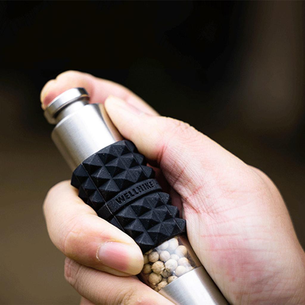 Stainless Steels Salt and Peppers Grinder Practical Thumb Push Button Peppers Grinder for Single Hand Operate Enduring
