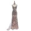 Naked crystal nails, elegant celebrity temperament, luxury art exam solo host, fishtail evening dress LA11111