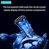 USAMS 5V 3A 15W Dual USB Car Charger Mini Car Quick Charger With Blue Ambient Light For iPhone 13 12 iPad Huawei Samsung Xiaomi