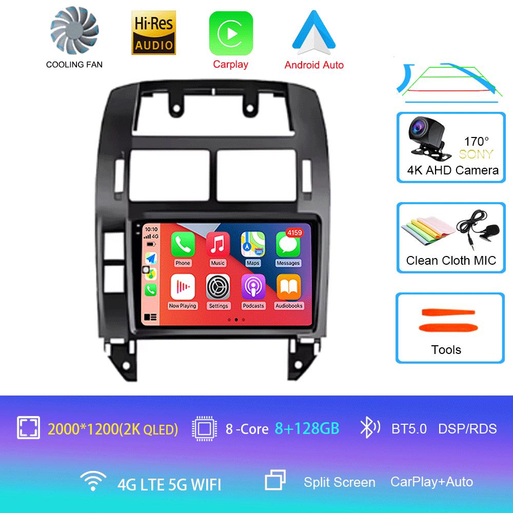 For Volkswagen VW Polo MK4 6Q 9N 9N3 2004- 2009 Car Radio Android 14 Auto Multimedia Video Player GPS Carplay QLED Screen Stereo