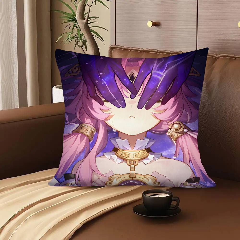 1pc Cartoon Anime Game Honkai Star Rail Fu Xuan Pillow Case Fashion Square Pillowcase Bedroom Sofa Room Ins Decoration Leisure