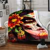 1pc Day of the Dead Mask Blanket Lightweight Flannel Blanket Throw Blanket For Sofa, Bed, Travel, Camping, Livingroom, Couch, Chair, And Bed yy2509026