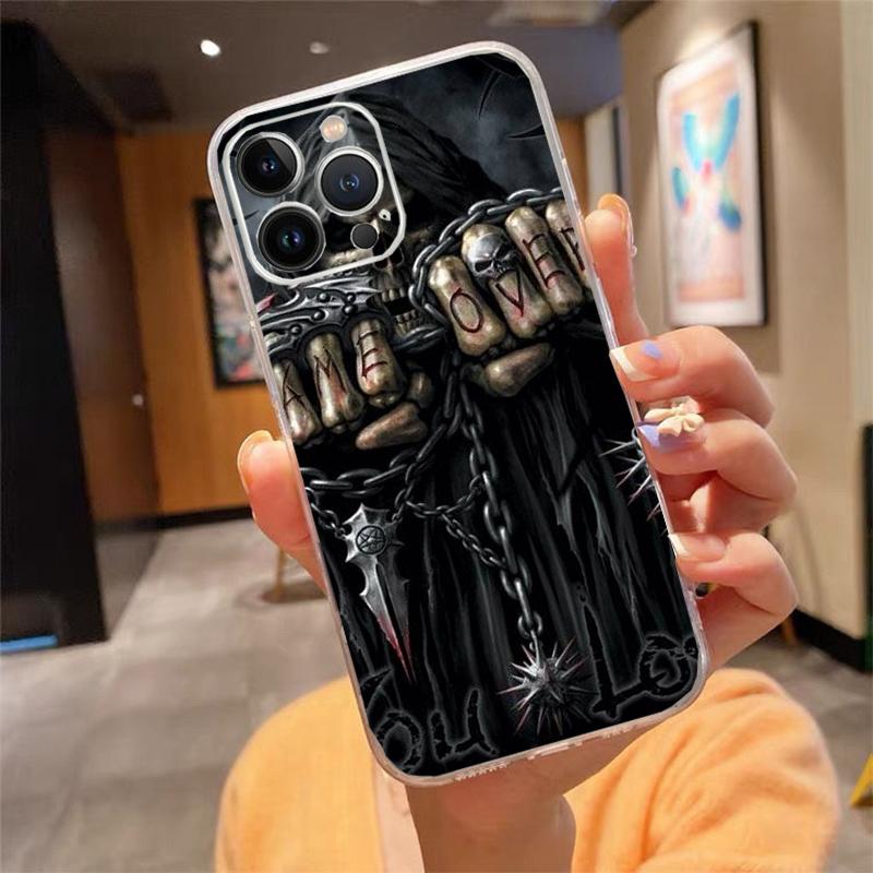 Phone Case For Iphone 17 Pro Max Air 16 15 14 13 Pro Max 15 16 Pro 15Plus Grim Reaper Skull Skeleton