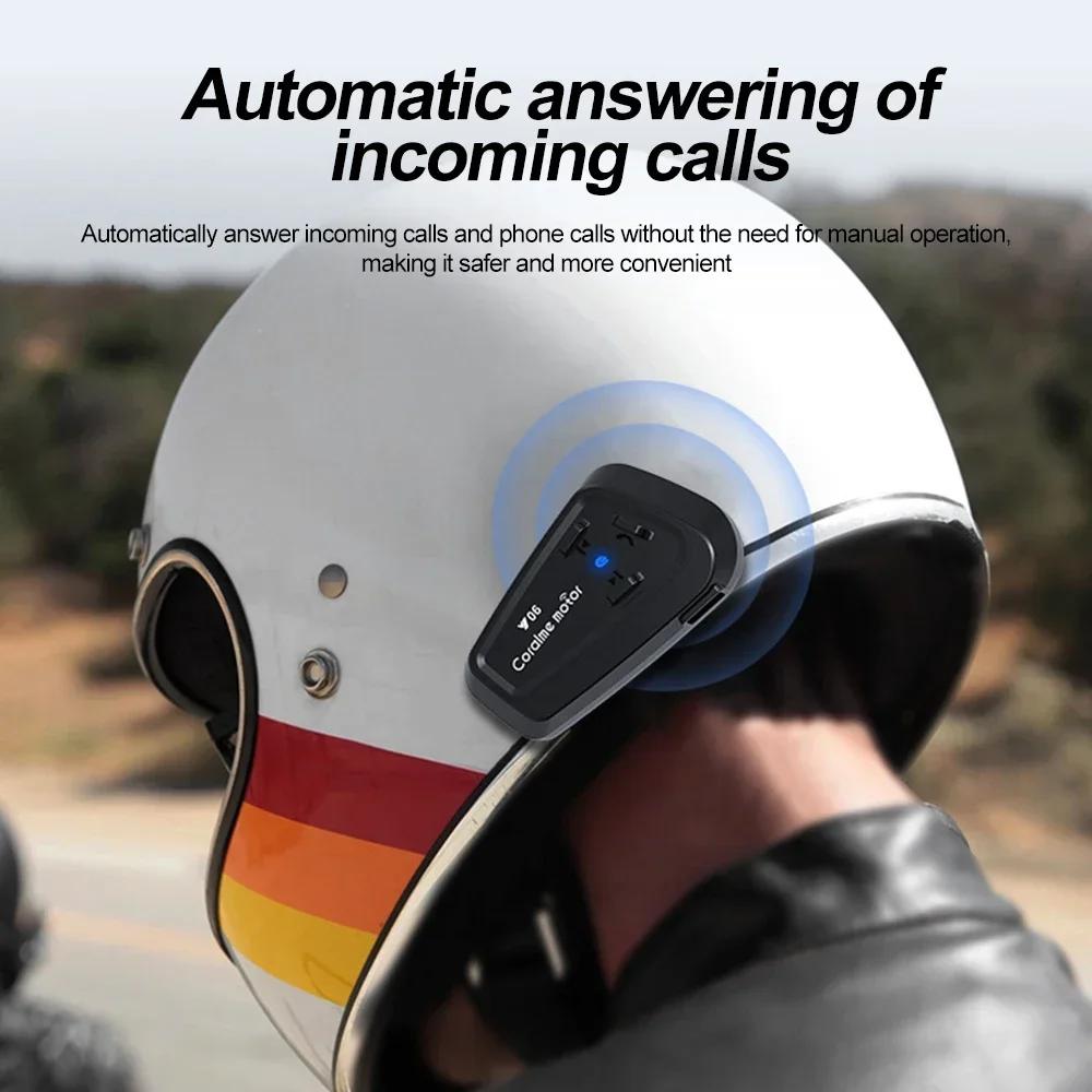 Y06 Motorcycle Helmet Headset Bluetooth 5.3 Motorcycle Wireless Hands-on Talking Headset Waterproof Motorbike Earphone