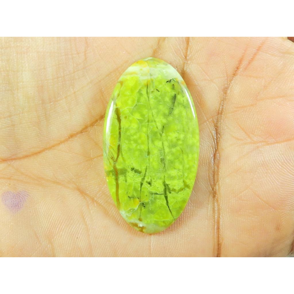 22X40X03 MM Natural Green Opal Oval Shape Cabochon Loose Gemstone 31Cts. SK-4724