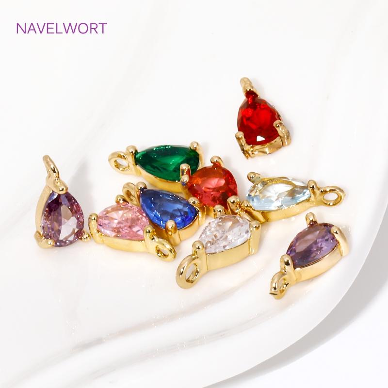 4.5mm*8.8mm 18K Gold Plated Waterdrop Charms Pendants,Crystal Charms For Earring,Pendants For Jewelry,DIY Earring Charms Finding