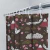 Adorable Mermaid Dog Shower Curtain Black Pug With Fish Tail Star Crown, Pink Background With Purple Accents Perfect For Bathroo