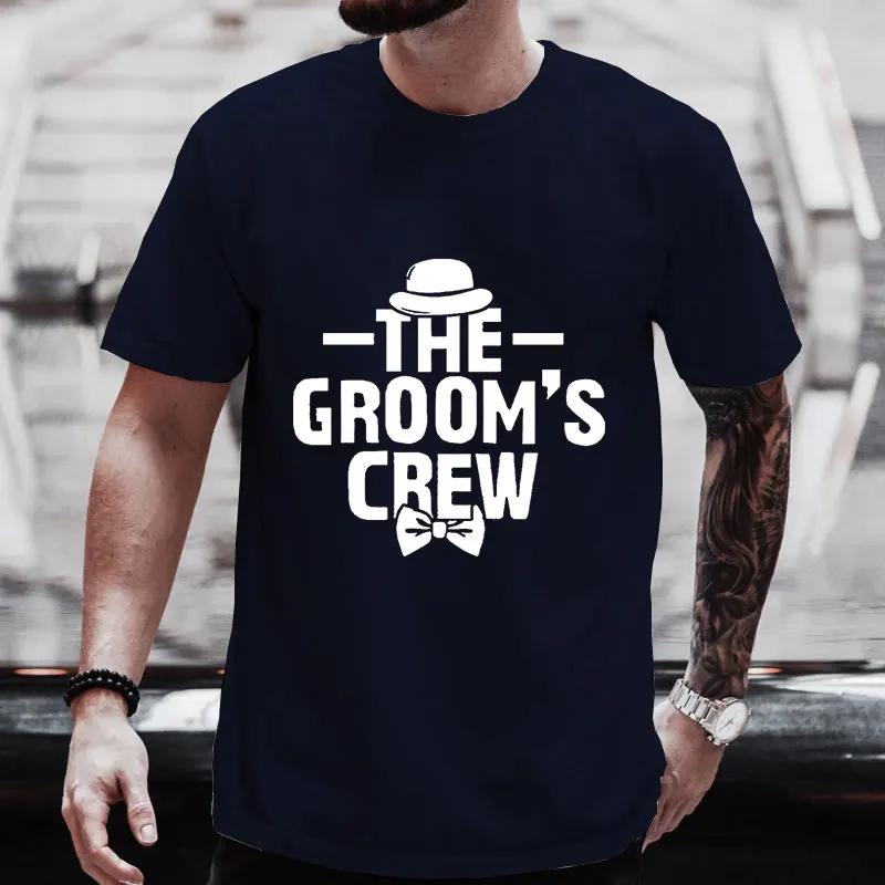 The Groom's Crew Y2k Tops Single Farewell Bachelor Stag Party Streetwear Team Groom Squad Best Man T Shirt Friends Wedding Tees