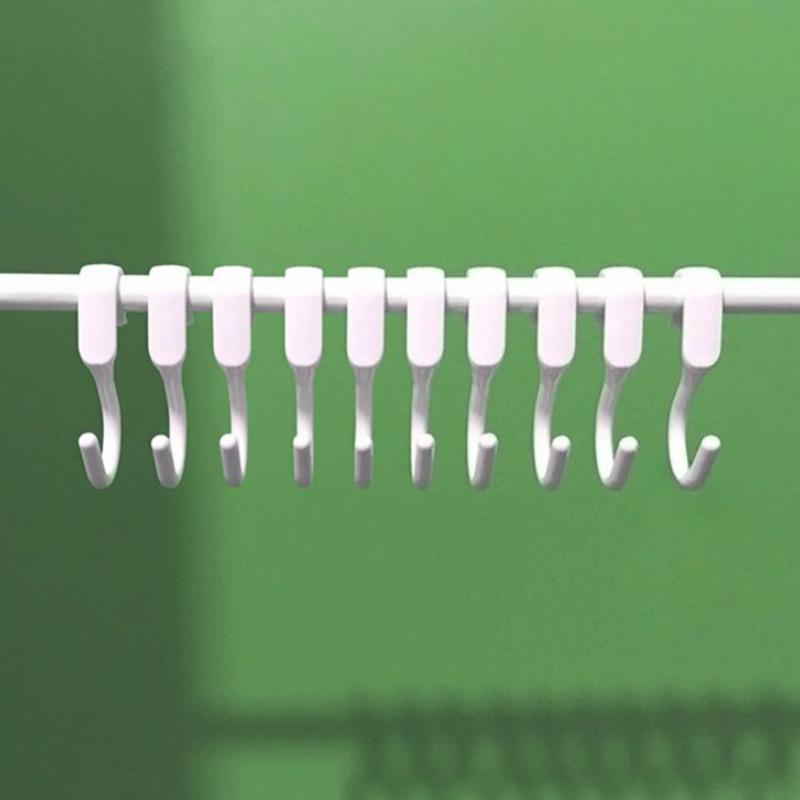 

10Pcs S-Shaped Plastic Hooks Portable Hanging Hooks for Kitchen, Bathroom, Workshop & Garden Closets
