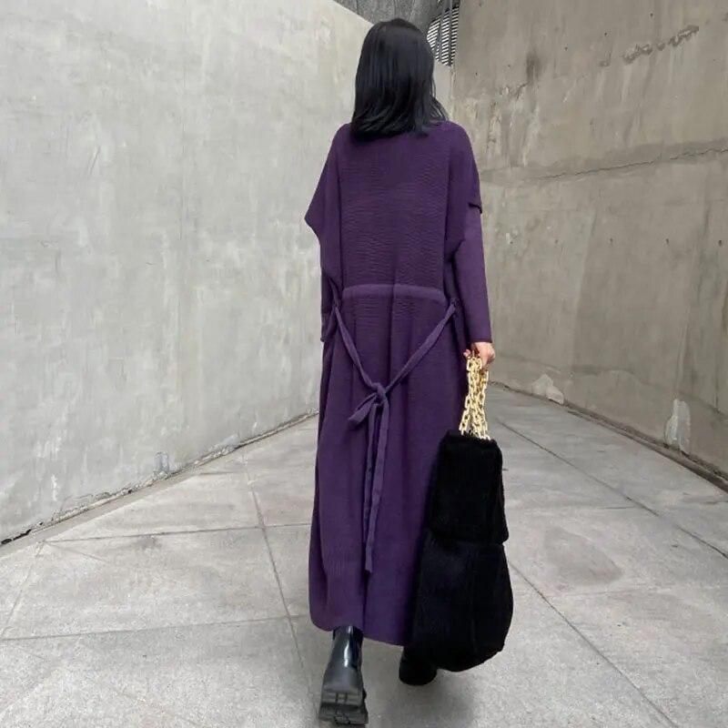 Xitao Casual Dress Women Trendy Style Turtleneck Collar Long Sleeve Fake Two Pieces ZY2310