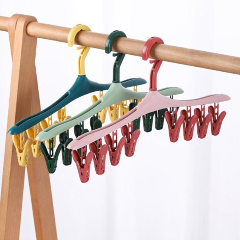 Cintres rotatifs à 360° pour chaussettes, vêtements, sous-vêtements et t-shirts - Multifonction en plastique - Séchage et rangement