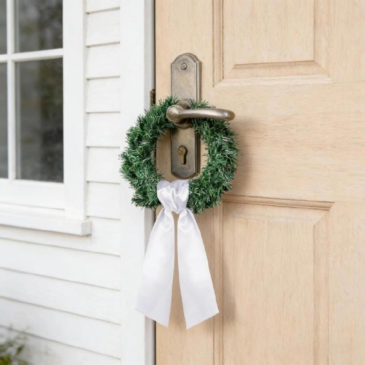 Christmas Wreath Sash 122cm Long Soft Polyester Wreath Ribbon Hanging Ornament For Front Door Doorway Holiday Decoration