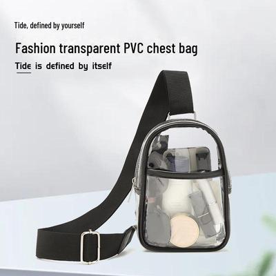 Waterproof Transparent PVC Shoulder Bag - Fashionable Korean Style Unisex Messenger & Sports Chest Bag