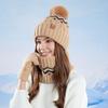 Winter Scarf Gloves Three-piece Outdoor Cold Protection Warm Fleece Ear Protection Knitted Hat