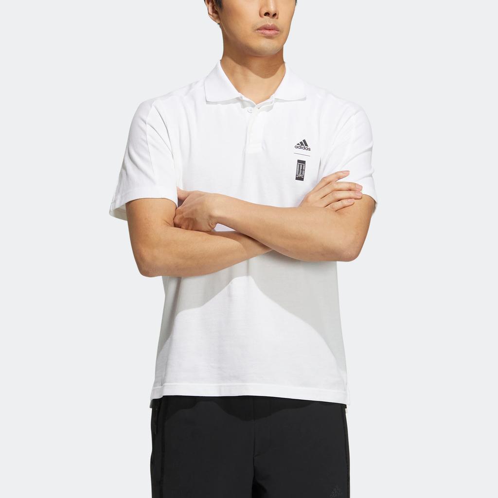 Adidas Performance Pique Polo Shirt With Front Logo Print Men Tops White HM2955