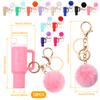 8/12Pcs Mini Cup Keychain Cute Tumbler Keychain Lip Balm Holder Backpack Key Chain Charm Plastic Mini Tumbler Keychain for Women