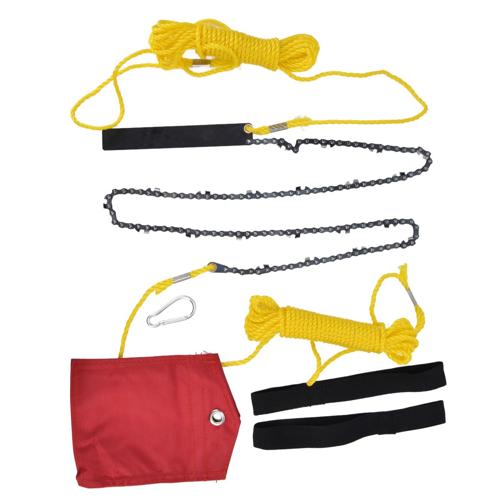 

48 Inch Tree Limb Hand Rope Chain Saw 63 Teeth High Hardness Comfortable Handle Folding Pocket Chainsaw for Tree Pruning