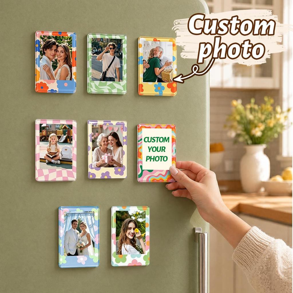 Personalisierter Kühlschrankmagnet mit Foto, Personalisierter Bildmagnet, Niedliche Wohnküchen-Dekoration, Angepasster Kühlschrankmagnet,