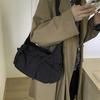 Korean-Style Plaid Lazy Shoulder Bag New Pleated Women'S Single Shoulder Tote Bag Adjustable Shoulder Strap Crossbody Bag Pleated Design
