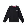Fila Logo Heart Print Round Neck Loose Long Sleeve Sweatshirt Men Sweatshirt Black F11U439202F-BK