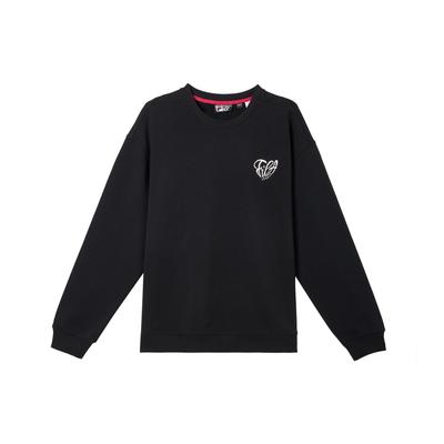 Fila Logo Herz Print Rundhals Locker Langarm Sweatshirt Herren Sweatshirt Schwarz F11U439202F-BK