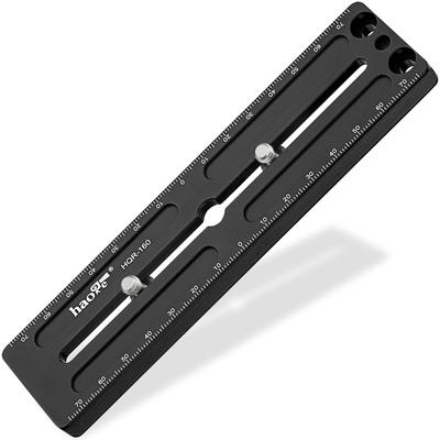 Haoge 160mm Long Extender Rail Slide Plate for Camera Tripod Ball Head Clamps RRS Benro Arca Swiss Sunwayfoto HQR-160 Multi-purpose Quick-Release