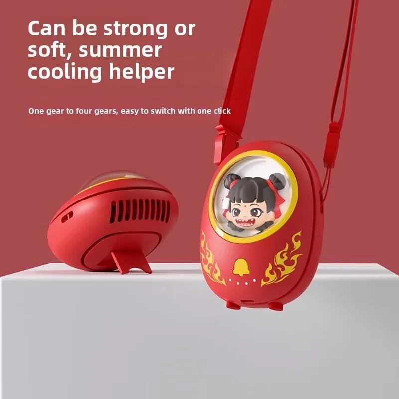 Portable Mini Neck Fan Home Summer Air-cooled Neck Hanging Fans for Outdoor Silent Neckband Wearable Sports Running Travel USB-C