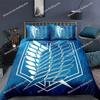 Home Textile Cartoons A-Attack O-On T-Titans Cover Duvet Cover Pillow Case Boy Girl Polyester Bedding Set King Q-Queens Twin Size