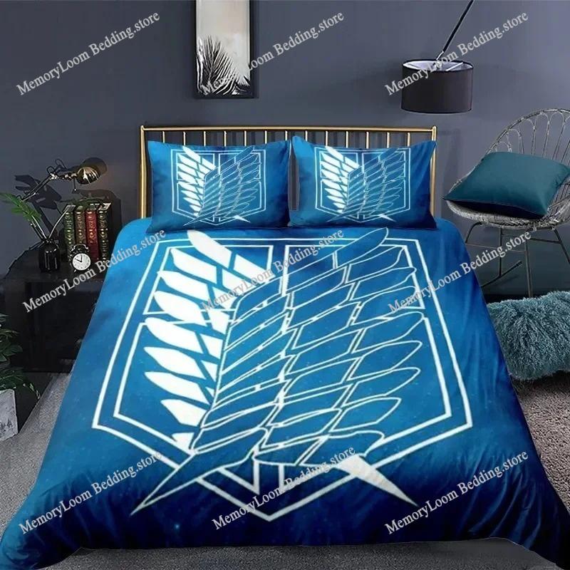 Home Textile Cartoons A-Attack O-On T-Titans Cover Duvet Cover Pillow Case Boy Girl Polyester Bedding Set King Q-Queens Twin Size