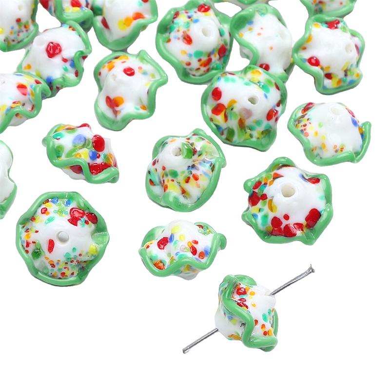 

17x12 мм хрустальные стеклянные бусины японская юбка для девочек подол свободные бусины-разделители для изготовления ювелирных изделий DIY браслет ожерелье зелёный