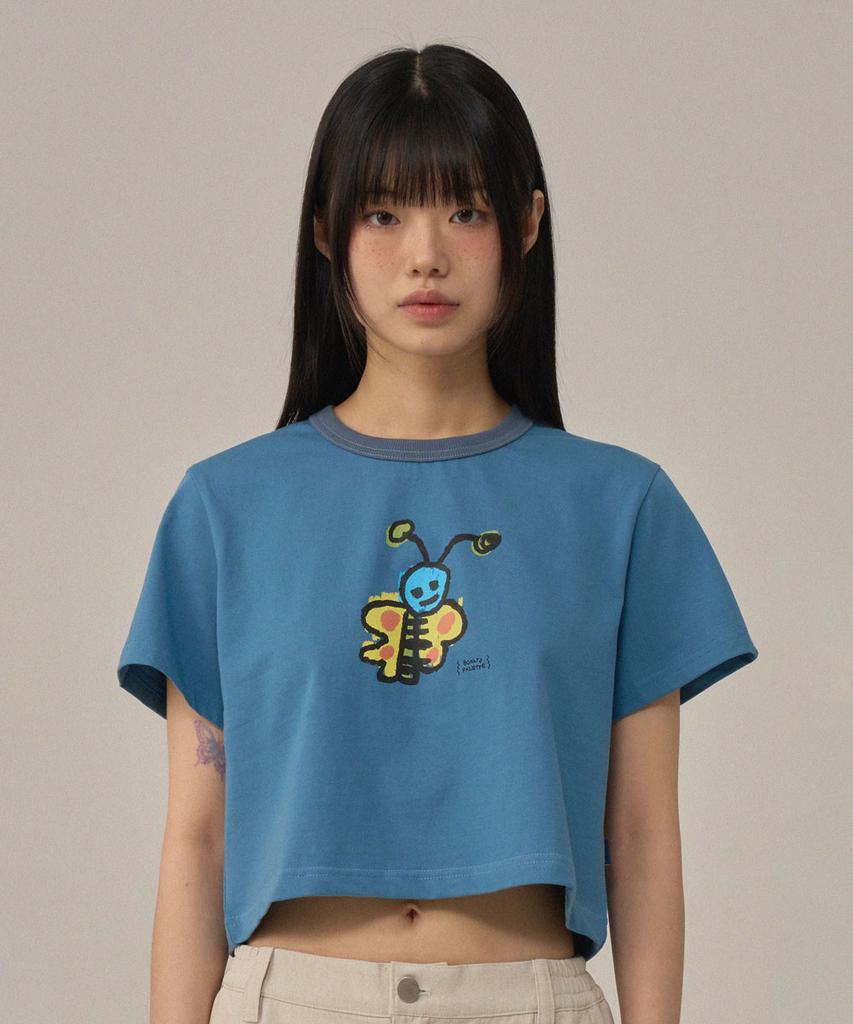 BONATSPALETTE Bp Butterfly Crop T-Shirt_Blue